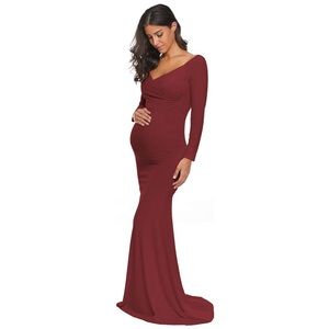 Maternity VNeck Mermaid Dress Photoshoot